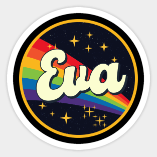 Eva // Rainbow In Space Vintage Style Sticker